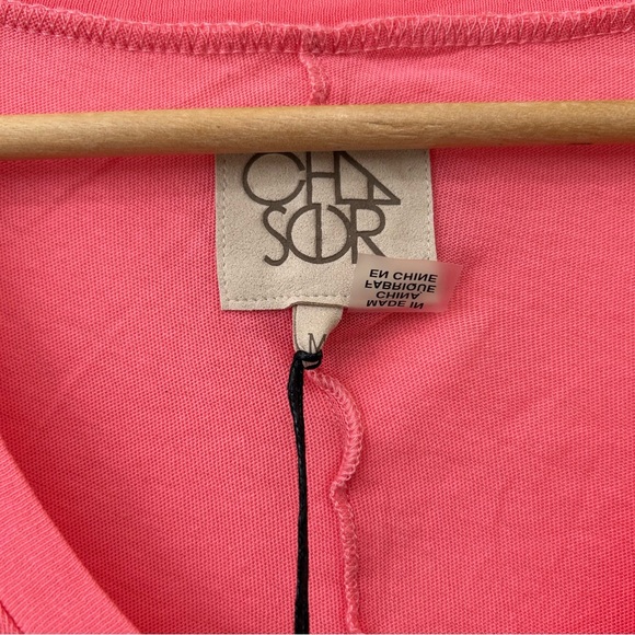 Chaser Tops Womens Long Sleeves Shirt Size Medium Pink V Neck NWT - Picture 5 of 6